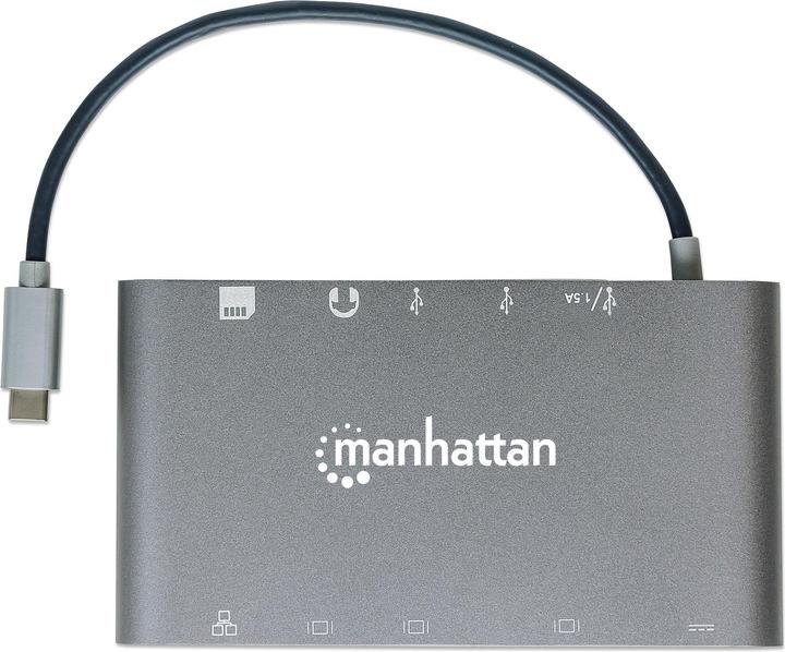 Produktbild Manhattan SuperSpeed USB-C to 7-in-1 Docking Station (Docking Port, 1 Ports)