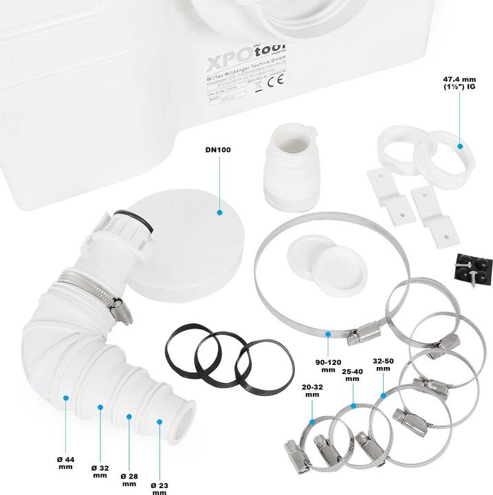 Produktbild XPOtool 4/2 Kleinhebeanlage 800W Häcksler Hebeanlage WC Schmutzwasser Fäkalien