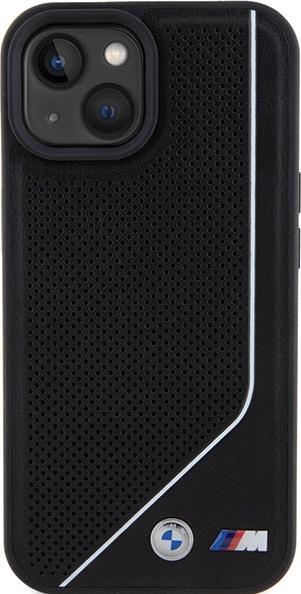 Actual product image BMW BMHMP15S23PUCPK iPhone 15 / 14 / 13 6.1" czarny/black hardcase Perforated Twisted Line MagSafe (Apple iPhone 15)