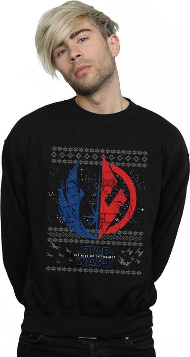 Actual product image Star Wars Mens The Rise Of Skywalker Christmas Split Symbol Sweatshirt (M)