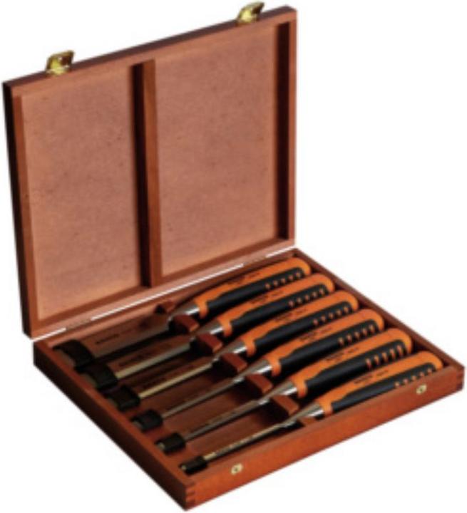 Bahco Stechbeitelsatz 6-teilig mit Kunststoffheft / 6, 10, 12, 16, 20, 26 mm (26 mm)