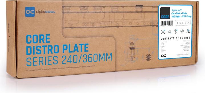 Image du produit Alphacool Core Distro Plate 360 droite avec pompe VPP