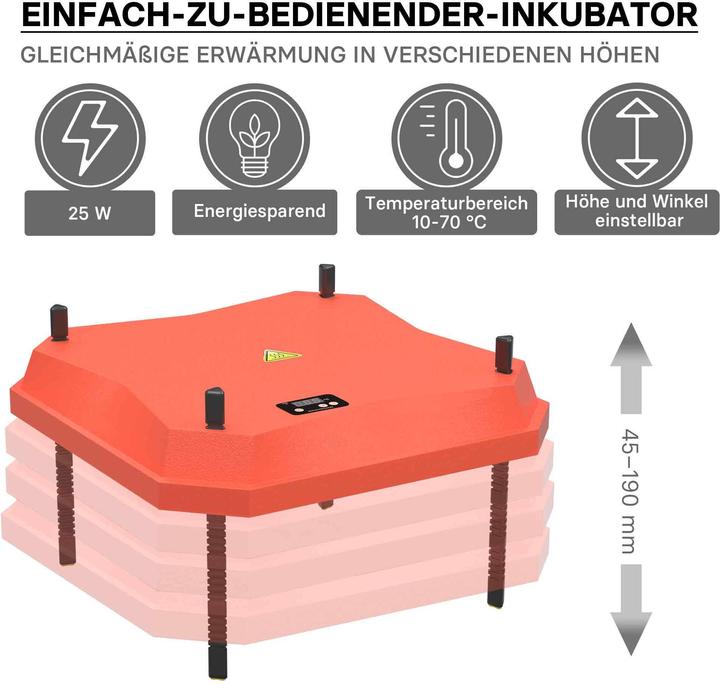 Produktbild Fudajo 35x35cm Küken-Wärmeplatte Temperaturregler 25W Heizplatte Kükenaufzucht (50 W)