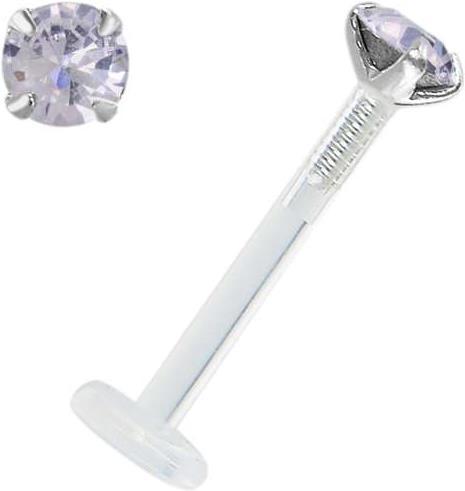 Produktbild Bijouteria Piercing für Lippe/Tragus (Bioplast, Silber 925, Swarovski Kristall)