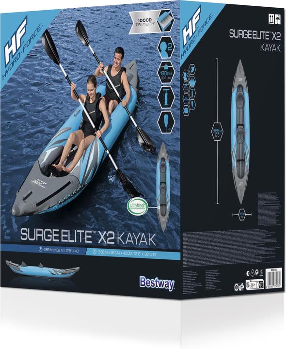 Actual product image Bestway HF Kayak Surge Elite X2 382x94x42cm (2 pers.)
