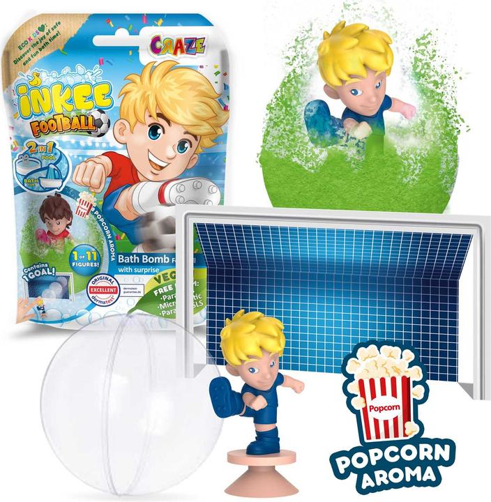 Produktbild Craze Inkee Fussall Badebombe mit Sammelfigur (Badekugeln)