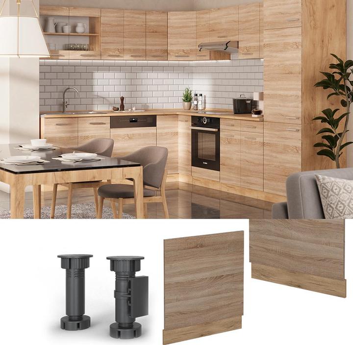 Actual product image Vicco Dishwasher front panel R-Line, Sonoma/Gold power oak, 60 cm without worktop