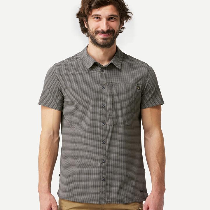 Image du produit Forclaz Chemise de trekking manches courtes homme, NH 500 stretch grise (3XL)