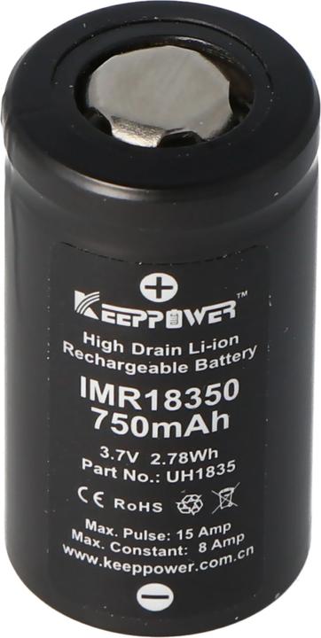 Immagine prodotto Keeppower Batteria IMR18350 (1 pz., 18350, 750 mAh)