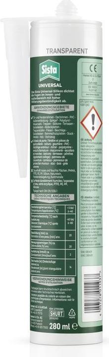 Image du produit Sista Maison & Bâtiment Universel transparent 280g (0.46 kg, Transparent, 280 ml)