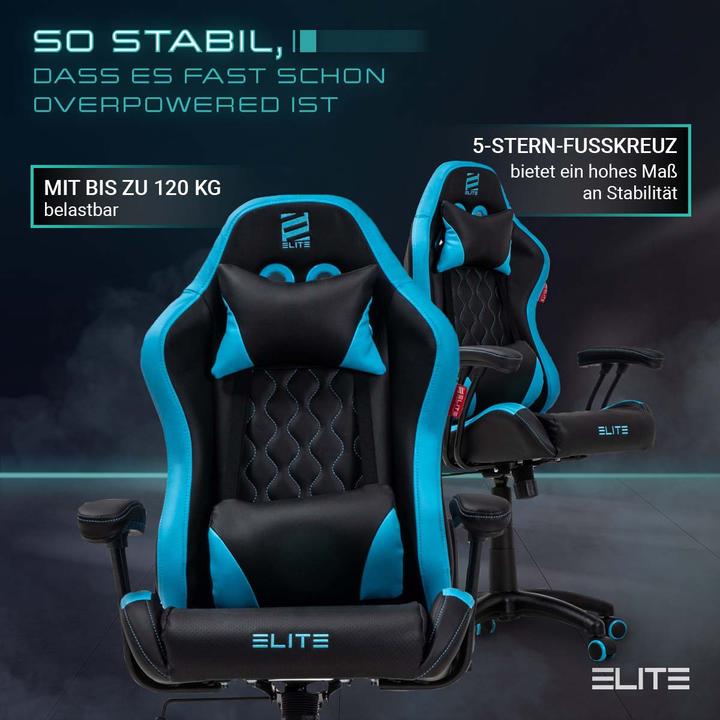 Produktbild Elite Gaming Stuhl, Schwarz-blau