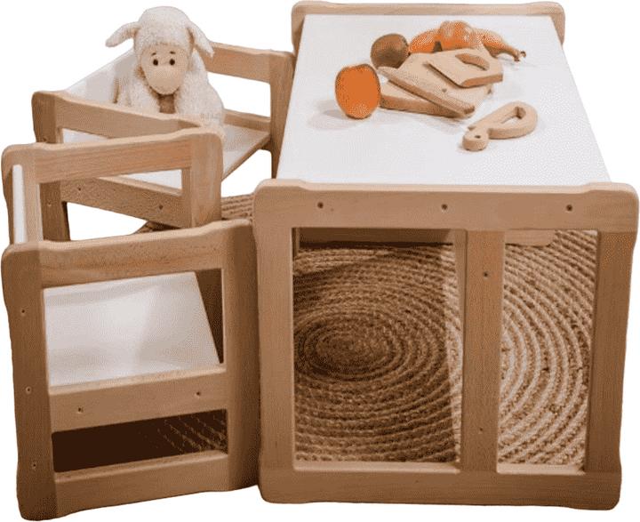 Produktbild Activity Board Waldorf-Möbel-Set. Multifunktionale Bank und zwei Stühle (Kindersessel)