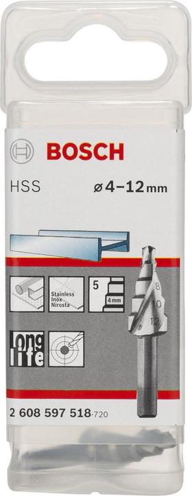 Produktbild Bosch Professional Zubehör Stufenbohrer HSS, 4 - 12 mm, 6 mm, 50 mm, 5 Stufen (6 mm)