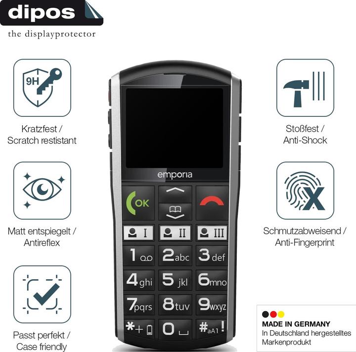 Produktbild Dipos Anti-Shock Displayschutz Matt 9H (1 Stück, Emporia Simplicity)
