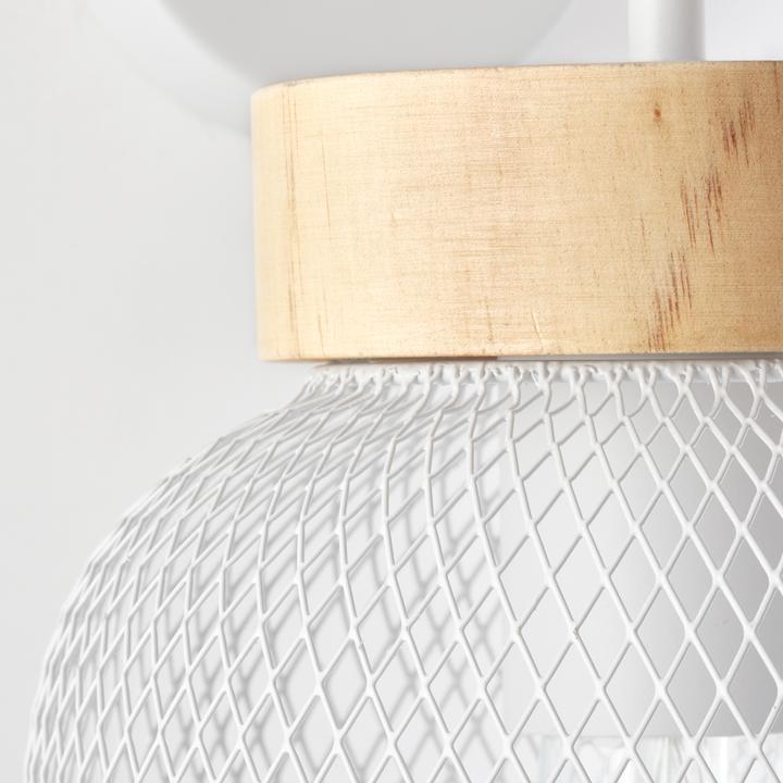 Productafbeelding Brilliant Wandlamp, 26,5 cm, 1x E27, metaal/hout, wit/bruin (E27)