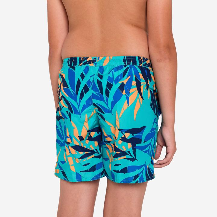 Immagine prodotto Olaian Boardshorts Surfen Jungen mit Taschen 100 Shadow Palm türkis (12, 13, 14)