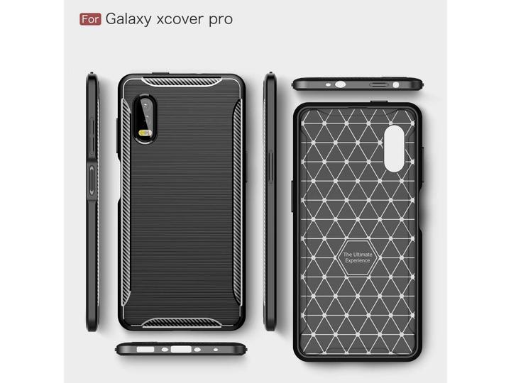 Produktbild Screenguard Samsung Galaxy XCover Pro Hülle Carbon Brushed Soft TPU (Samsung Galaxy Xcover Pro)