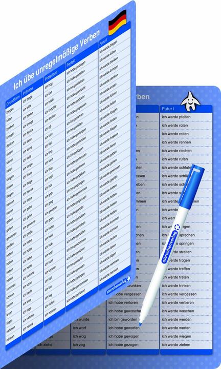 Actual product image I practice irregular verbs - tenses - 1 double field with pencil (German)