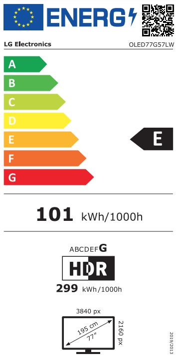 Energie-Label LG OLED77G57LW (77", G5, OLED, 4K, 2025)