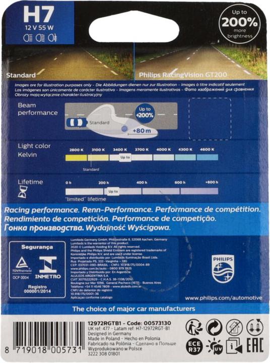 Actual product image Philips RacingVision GT200 (H7)