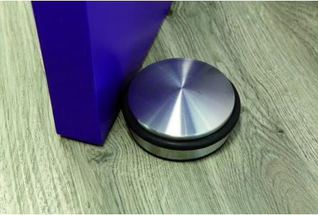 Actual product image Alba Doorstop, stainless steel surface, diameter: 110 mm round, height: 40 mm, weight: 1,050 g, wide, s (1 Piece, 11 x 4 cm)