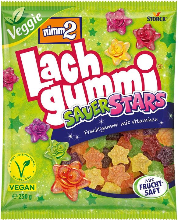Actual product image nimm2 Gumdrops Salmon Gum Sour Stars 250 g (1 pcs., 250 g)