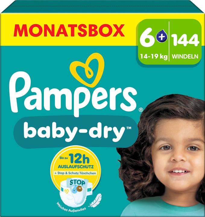 Image du produit Pampers Baby-Dry (Taille 6+, Pack mensuel, 144 pièce(s))