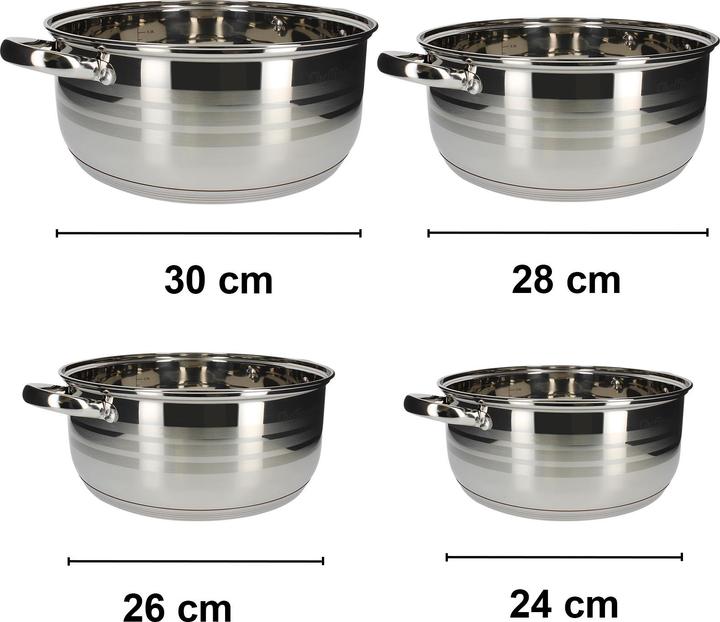 Image du produit JTI Lot de 4 casseroles 24 / 26 / 28 / 30 cm