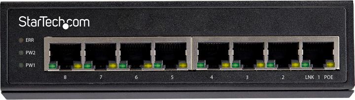 Actual product image StarTech Industrial 8 Port Gigabit PoE Switch - - Power Over Ethernet Switch - GbE PoE+ Unmanaged Switch - (8 Ports)
