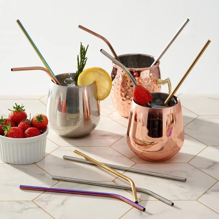 Actual product image Oak & Steel Straws stainless steel 30 pieces multicoloured (30 x)