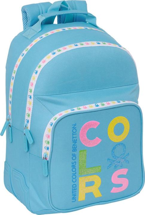 Benetton Sac à dos scolaire Spring Celeste 32 x 42 x 15 cm