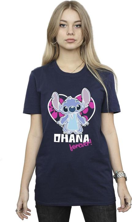 Immagine prodotto Disney Lilo And Stitch Ohana Forever Heart Maglietta Ampia Donna (M)