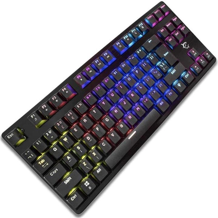 Actual product image White Shark Mechanical Gaming Keyboard Spartan, OUTEMU BLUE Switch, LED Rainbow Light, US Layout (DE, Cable)