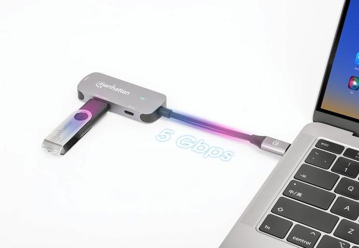 Actual product image Manhattan 130707 (USB-C, 3 Ports)