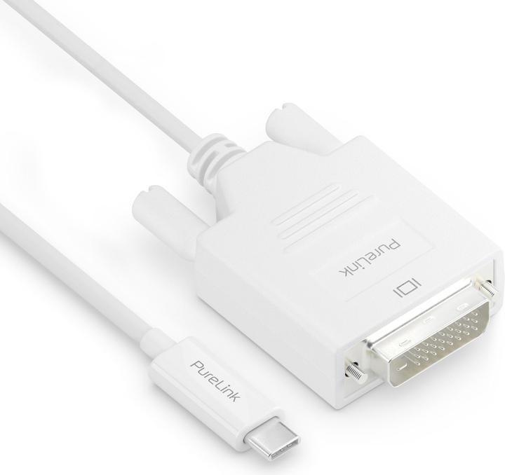 Purelink Kabel IS2210-010 USB Type-C - DVI-D, 1 m, Weiss (1 m, USB Typ C, DVI)