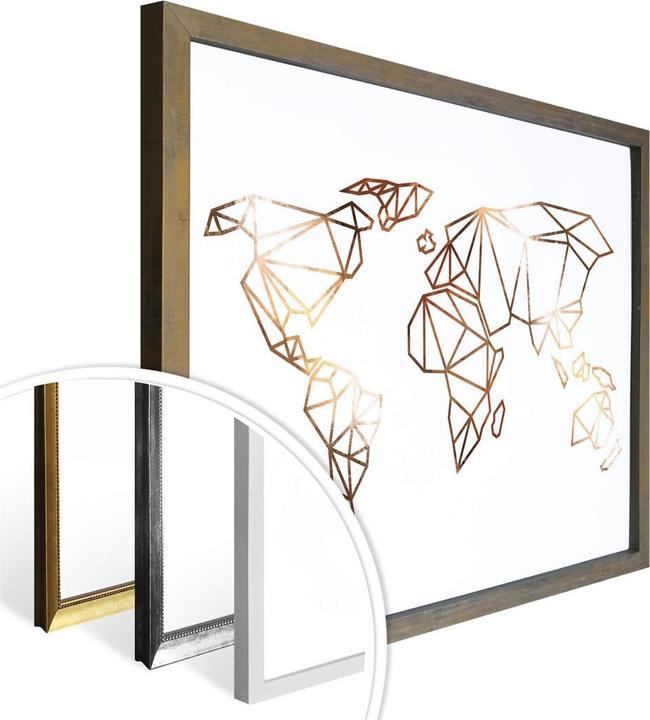 Actual product image Trenddeko Origami World Map - Copper Optics (100 x 80 cm)