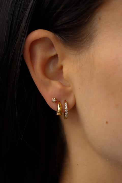 Produktbild Tara Style Martina Zircone Click Hoop - Creolen (waterproof) (18k Edelstahl vergoldet, 100% wasserfest)