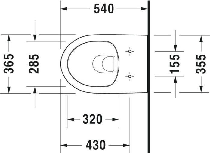 Produktbild Duravit Wand-WC DURASTYLE BASIC RIMLESS tief, 365x540mm weiss WG