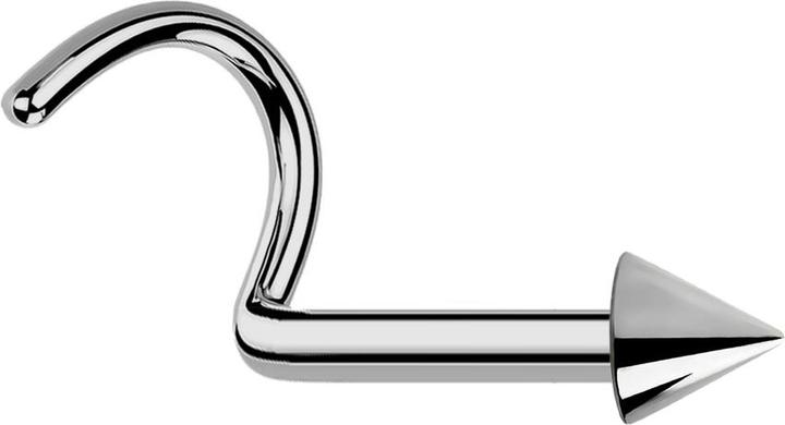 Star Piercing Nasenstecker gebogen silber mit Cone (ohne Messing, Titan G23)