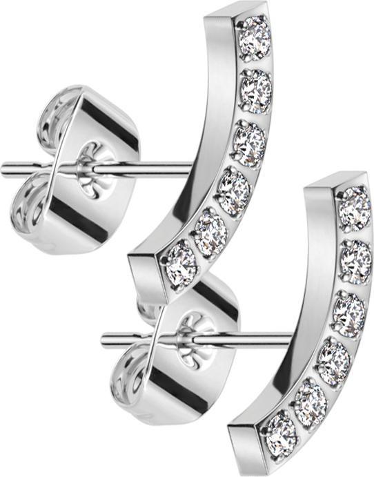 Immagine prodotto Star Piercing Orecchini con fiocco in argento con cristalli in argento (Acciaio chirurgico 316L, senza ottone)