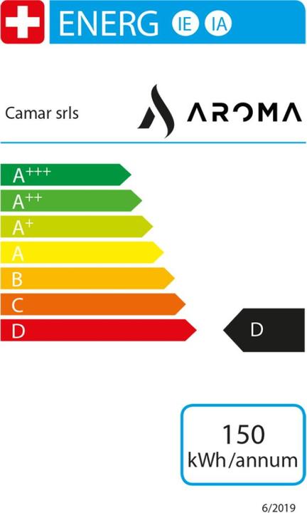 Label énergétique Aroma Iconica Virna Swiss Edition (E.S.E., Fiche CH)