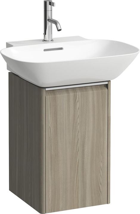 Actual product image Laufen Base for Ino vanity unit, 1 door, hinge left, handle aluminium anodized, for WT H810302, H403