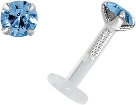 Produktbild Bijouteria Piercing für Lippe/Tragus (Bioplast, Silber 925, Swarovski Kristall)