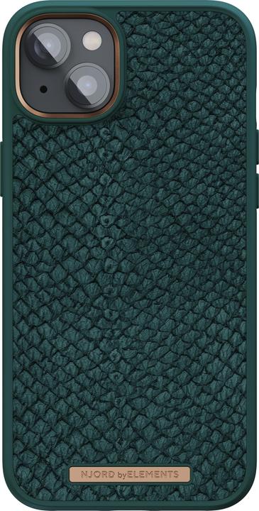 Njord Hard Cover Salm.Leather Magsafe Case green (Apple iPhone 14 Plus)