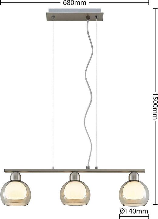 Immagine prodotto Lucande Lampada a sospensione Kaiya 3 L14 nickel (E14)