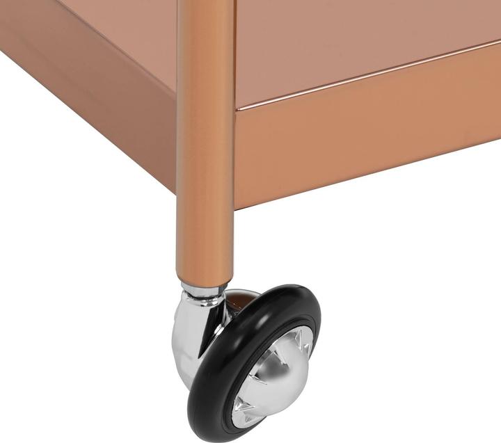 Produktbild Physa Kosmetikwagen roségolden 3 Ablagen 30 kg Arbeitswagen Kosmetik-Beistellwagen
