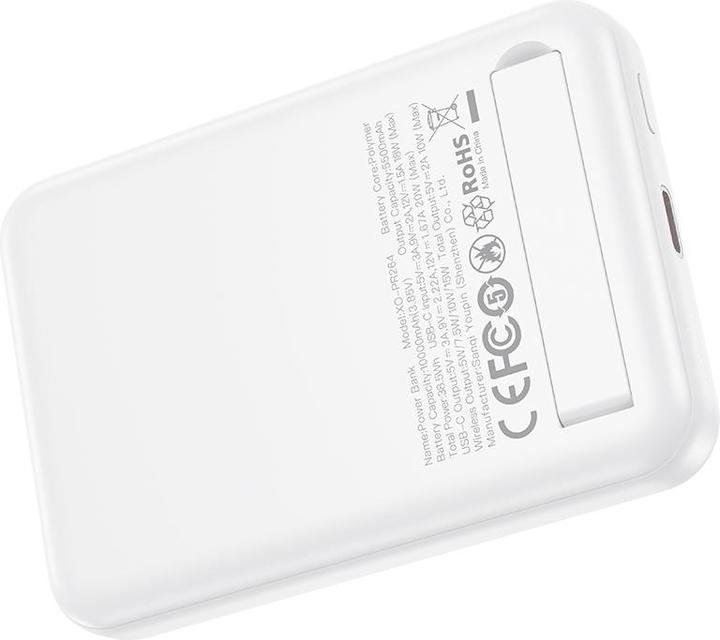 Actual product image xO power bank magnetic PR264 20W 10000mAh white (10000 mAh, 18 W, 20 Wh)