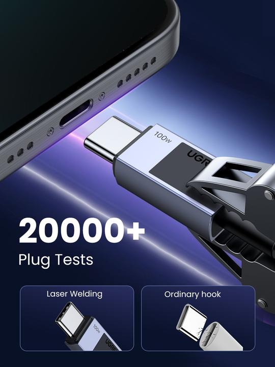 Actual product image Ugreen USB-C to USB-C PD charging cable L512 (gray) 0.5m (0.50 m)