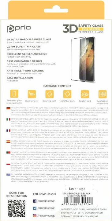 Actual product image prio 3D Screen Protector Glass for Samsung A21s black (1 Piece, Samsung Galaxy A21s)