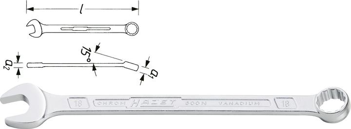 Produktbild HAZET Ring-Maulschlüssel 600N-24 ∙ Aussen Doppel-Sechskant-Tractionsprofil ∙ 24 mm (24 mm)